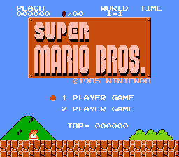 Super Mario Bros - Peach Edition Title Screen